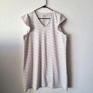 LOFT Petites US Women's Size XLP Rainbow Striped Flutter Sleeve Dress Stretch